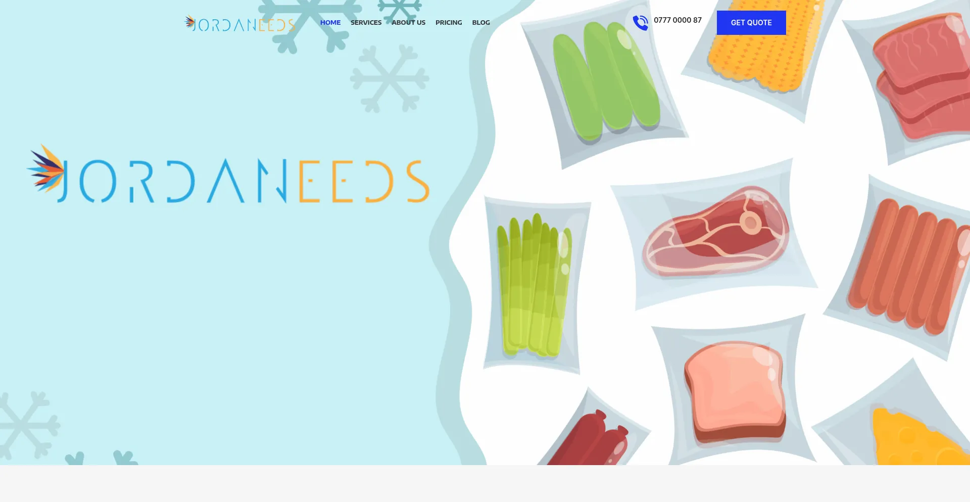 Website screenshot of Jordaneeds.com