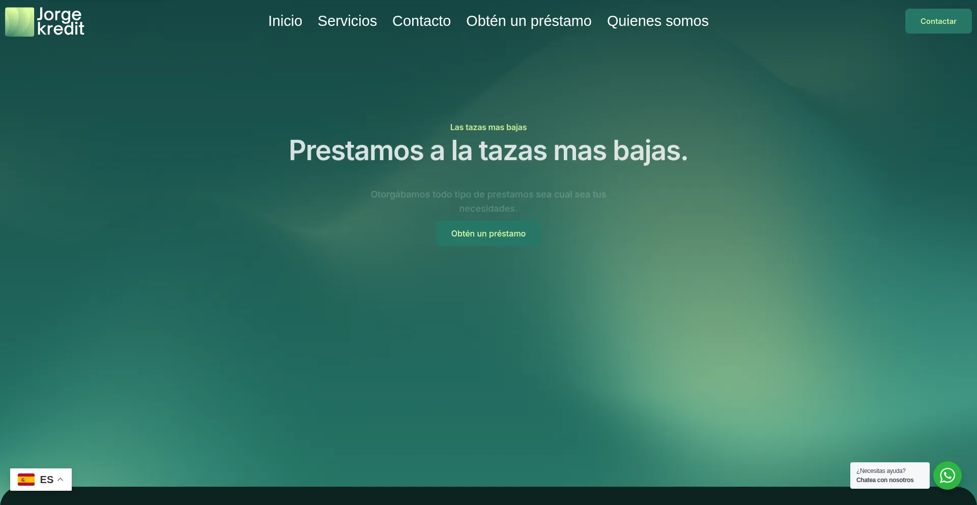 Website screenshot of Jorgekredit.com