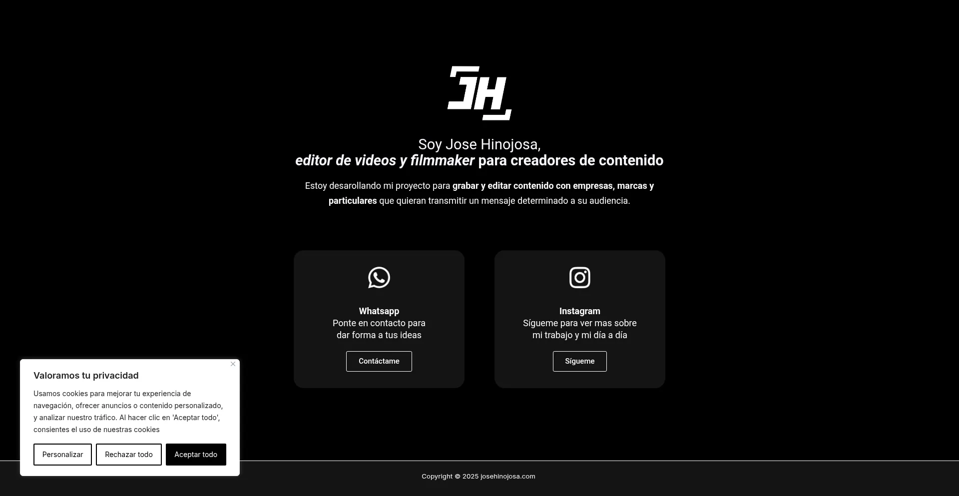 Website screenshot of Josehinojosa.com