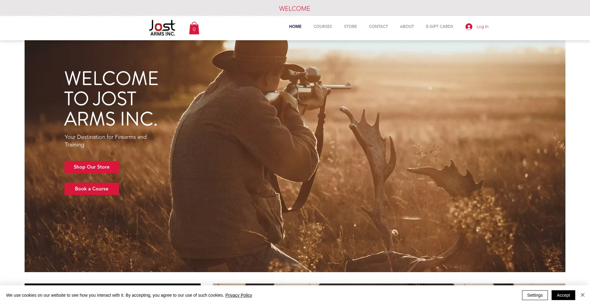 Website screenshot of Jostarms.com