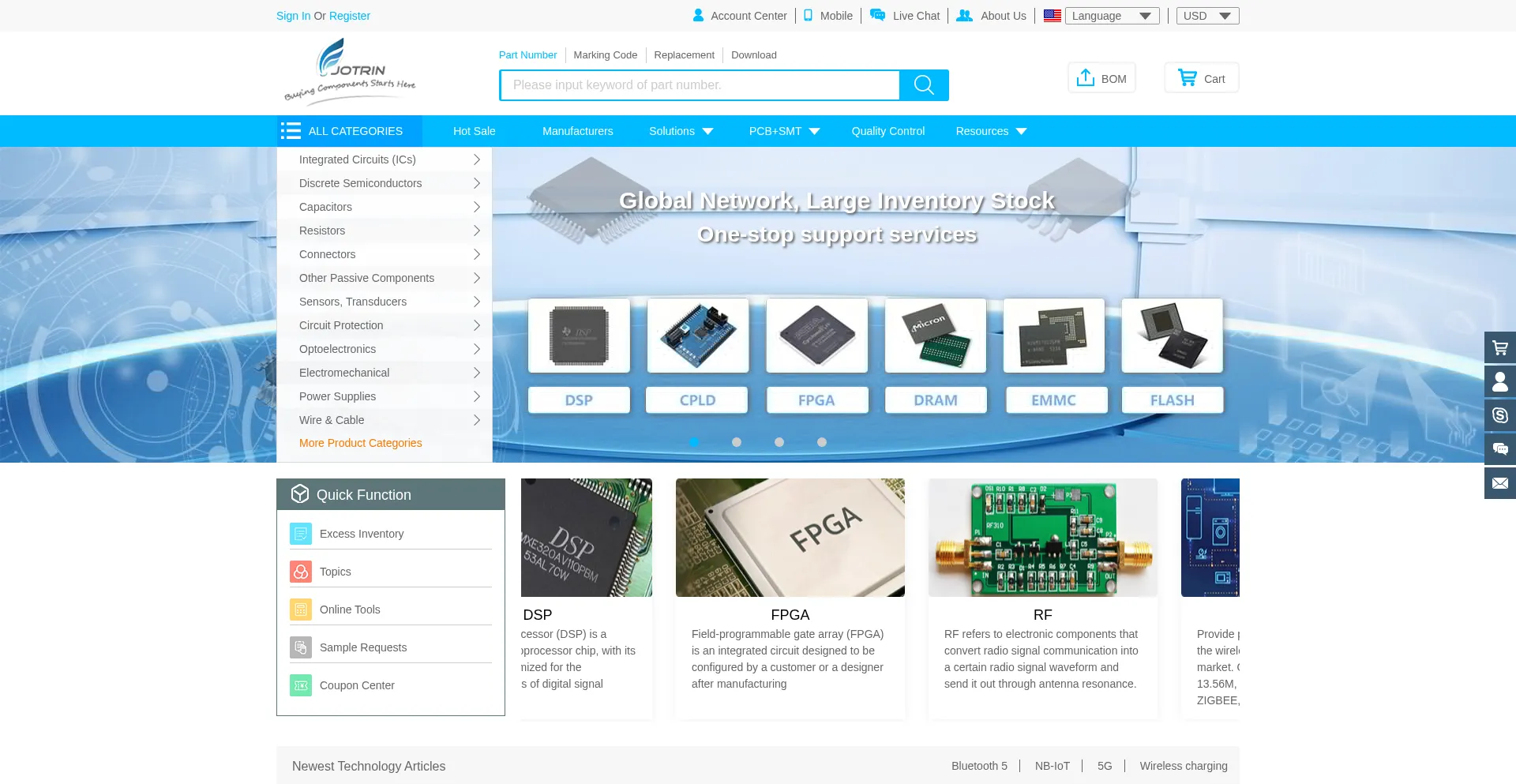 Website screenshot of Jotrin.com