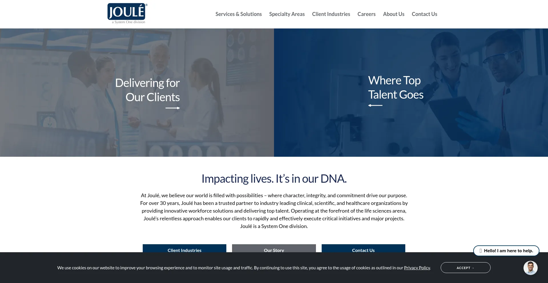 Website screenshot of Jouleinc.com
