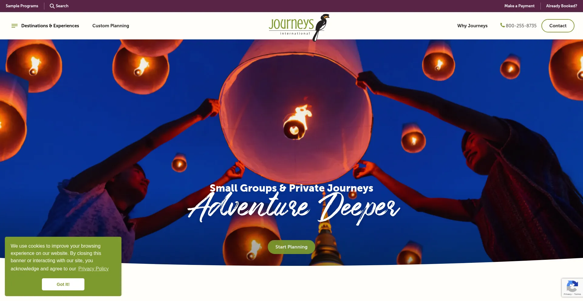 Website screenshot of Journeysinternational.com