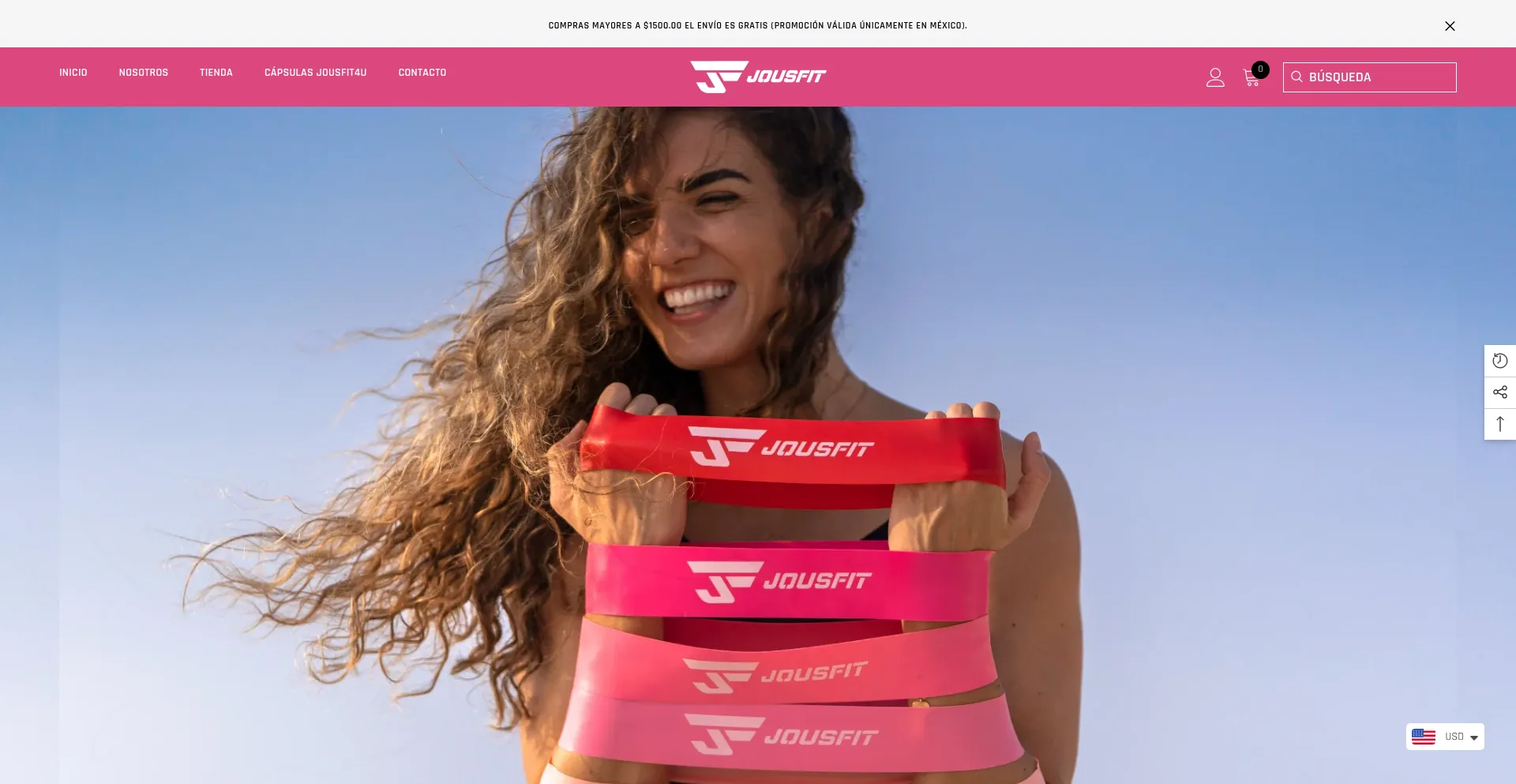 Website screenshot of Jousfit.com