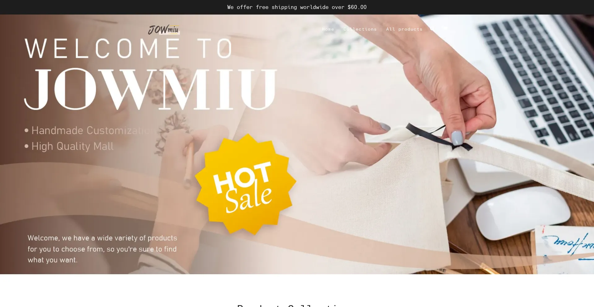 Website screenshot of Jowmiu.com