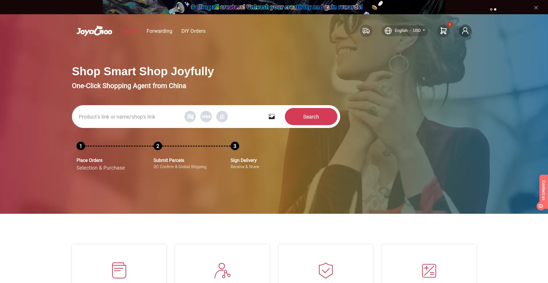 Website screenshot of Joyagoo.com