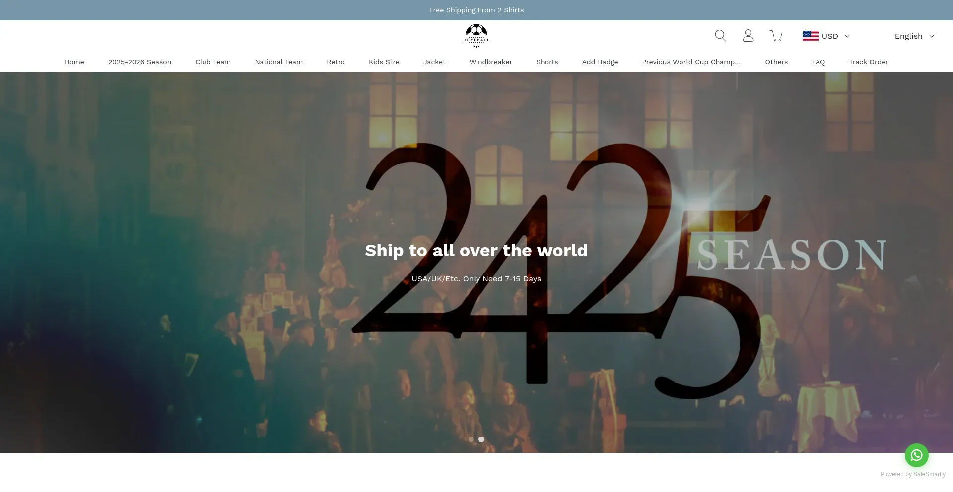 Website screenshot of Joyfball.uno