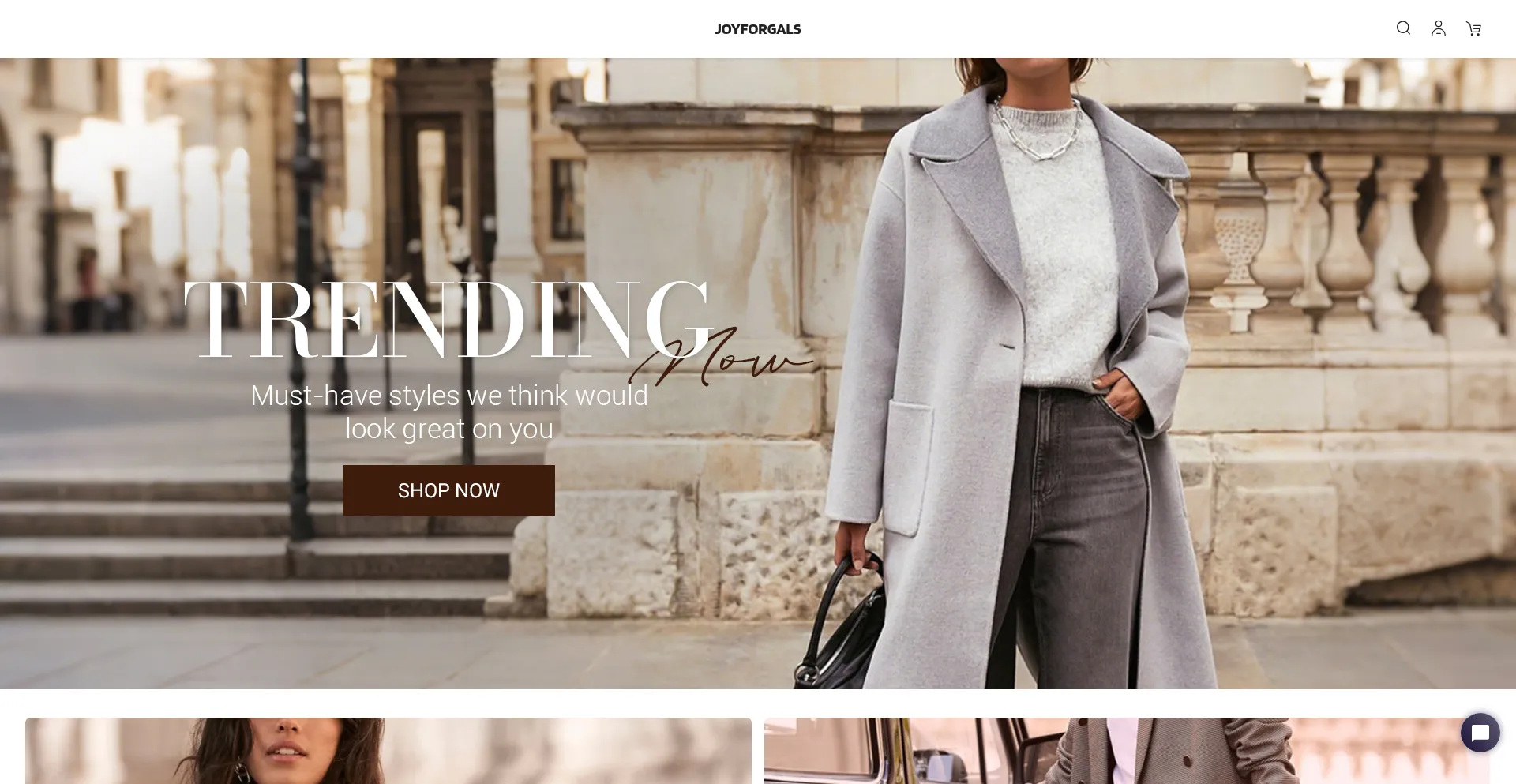 Website screenshot of Joyforgals.com