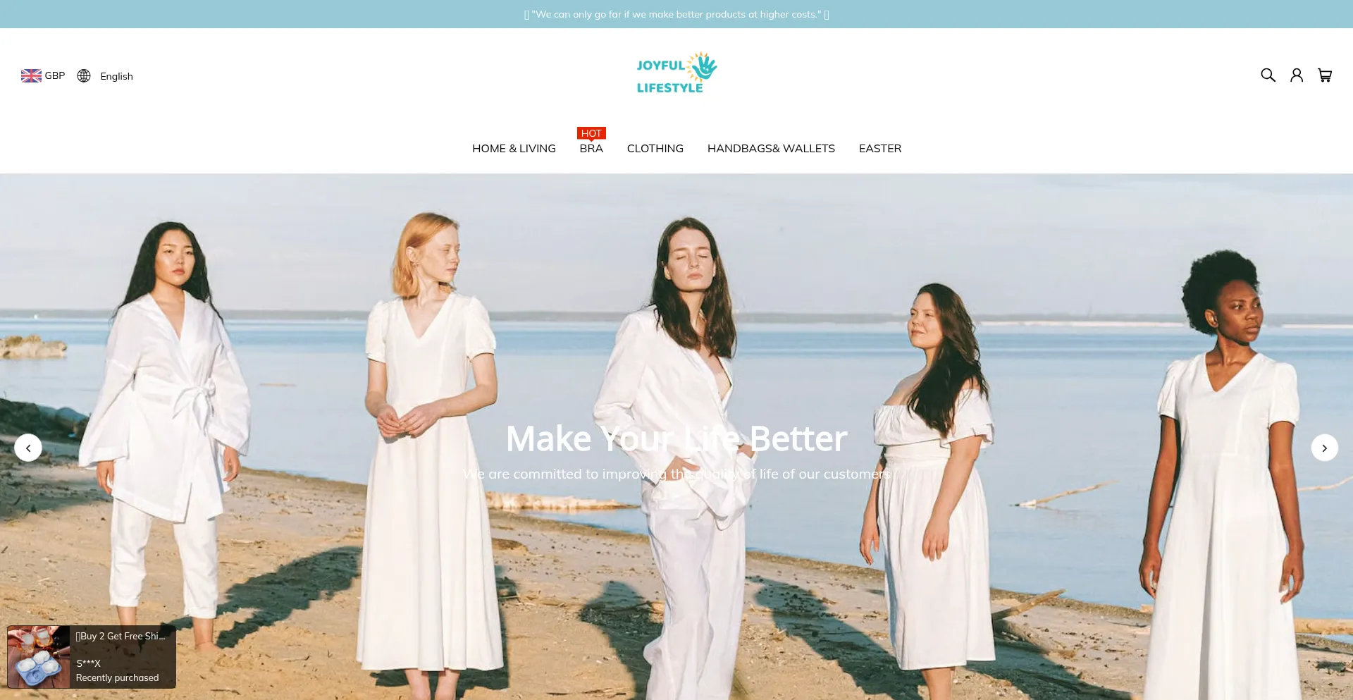 Website screenshot of Joyful-lifestyle.co.uk