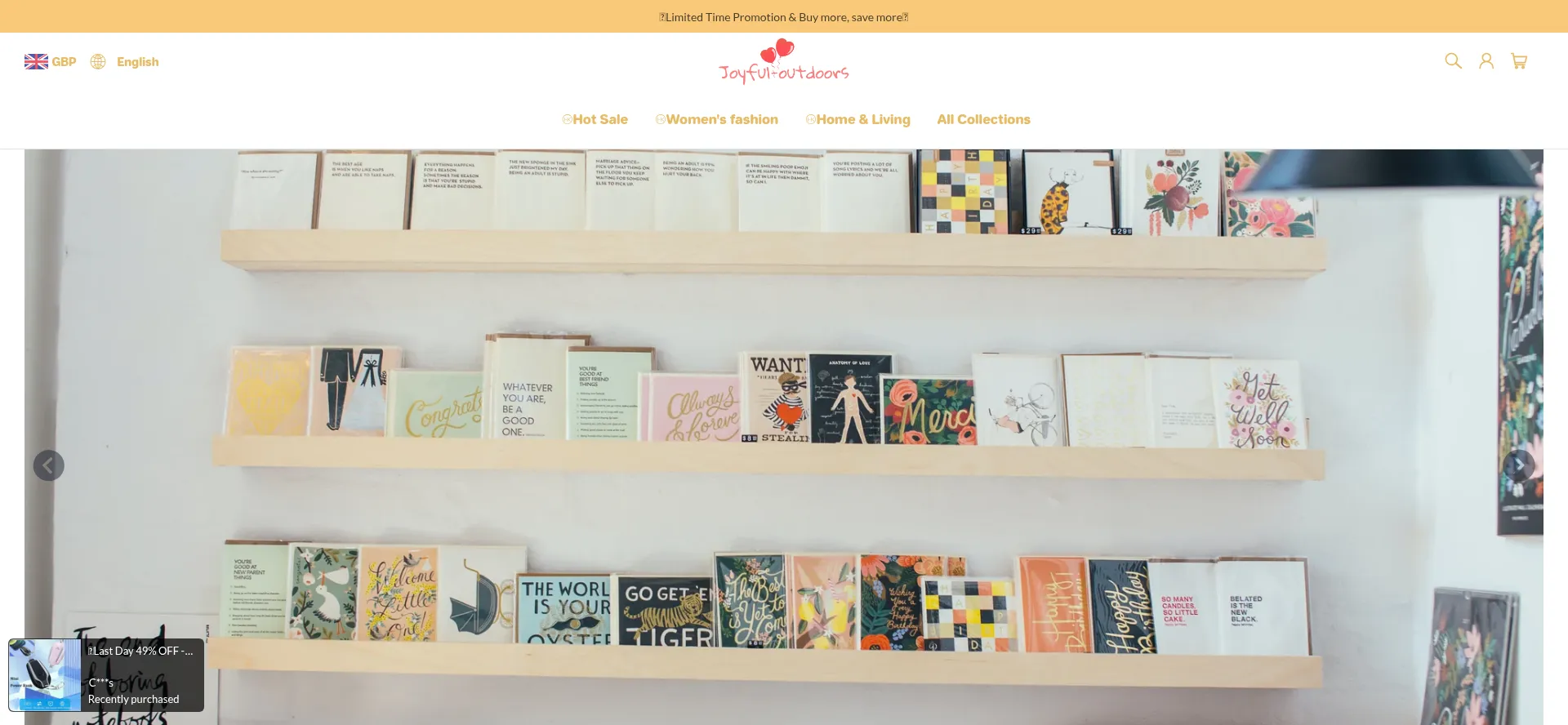 Website screenshot of Joyful-outdoors.co.uk
