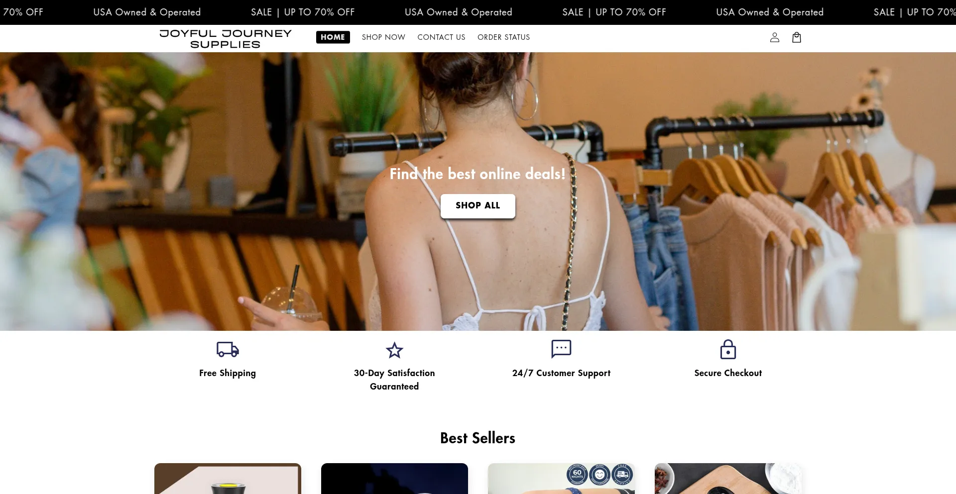 Website screenshot of Joyfuljourneysupplies.com