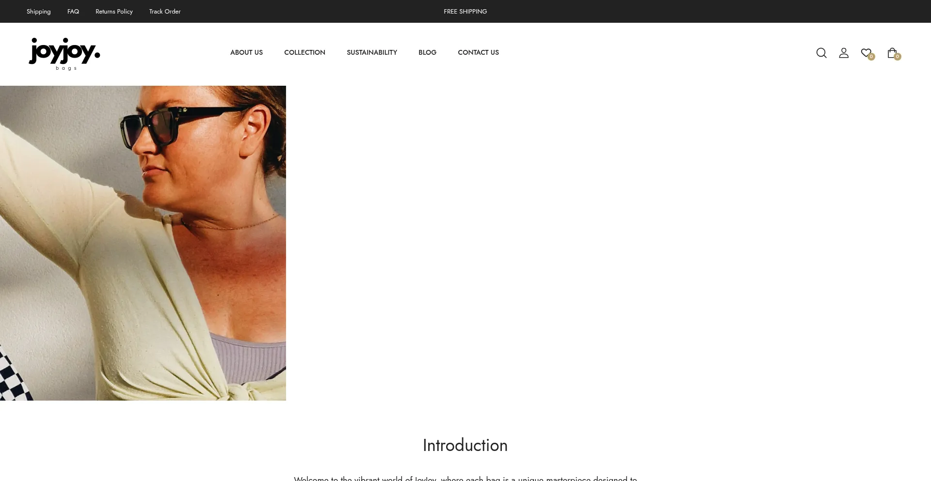 Website screenshot of Joyjoybags.com