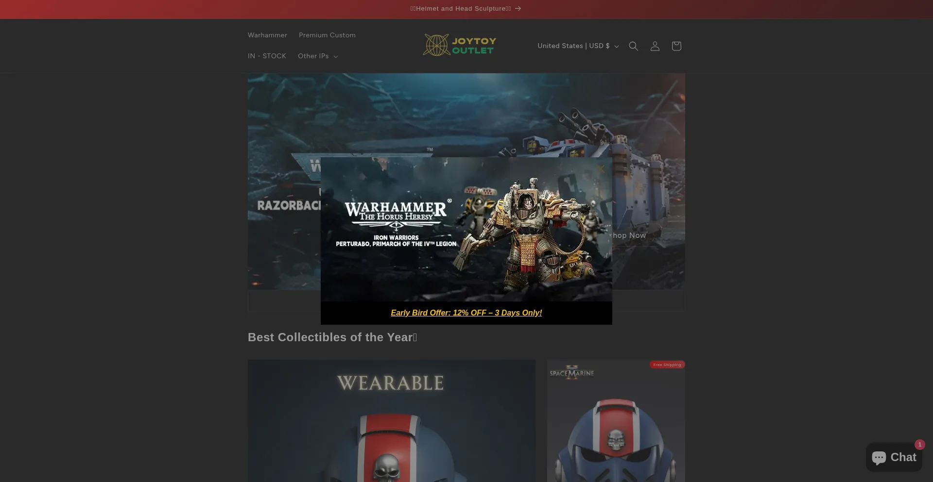 Website screenshot of Joytoyoutlet.com