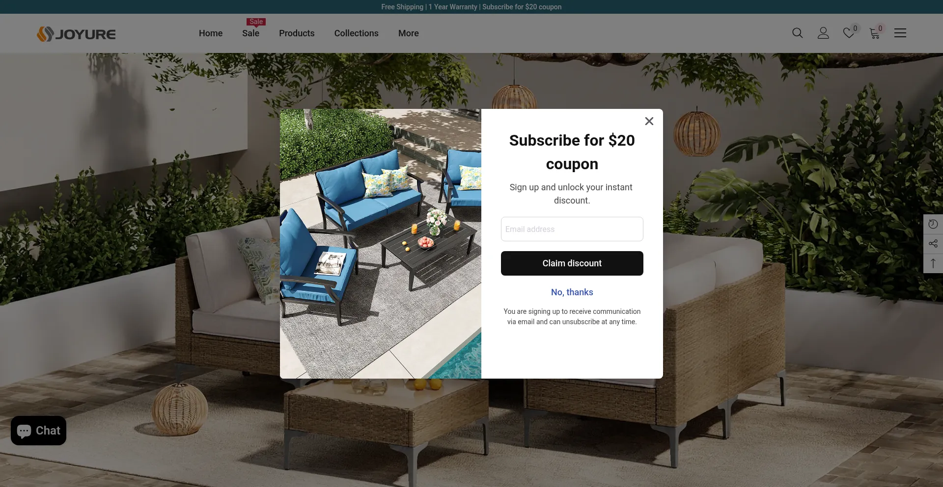 Website screenshot of Joyurehome.com