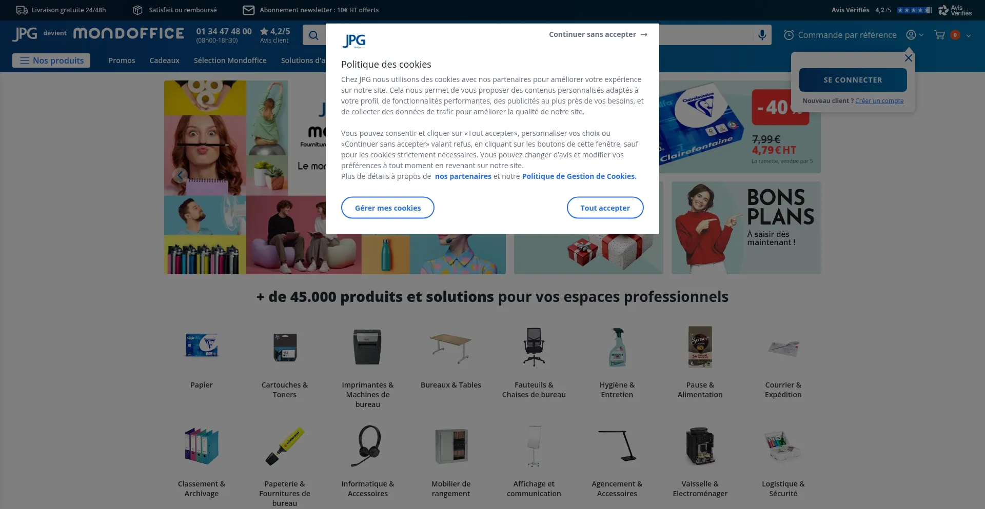 Website screenshot of Jpg.fr
