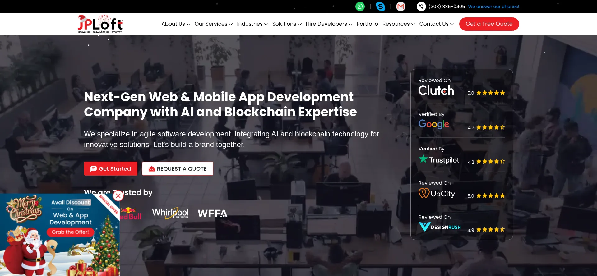 Website screenshot of Jploft.com