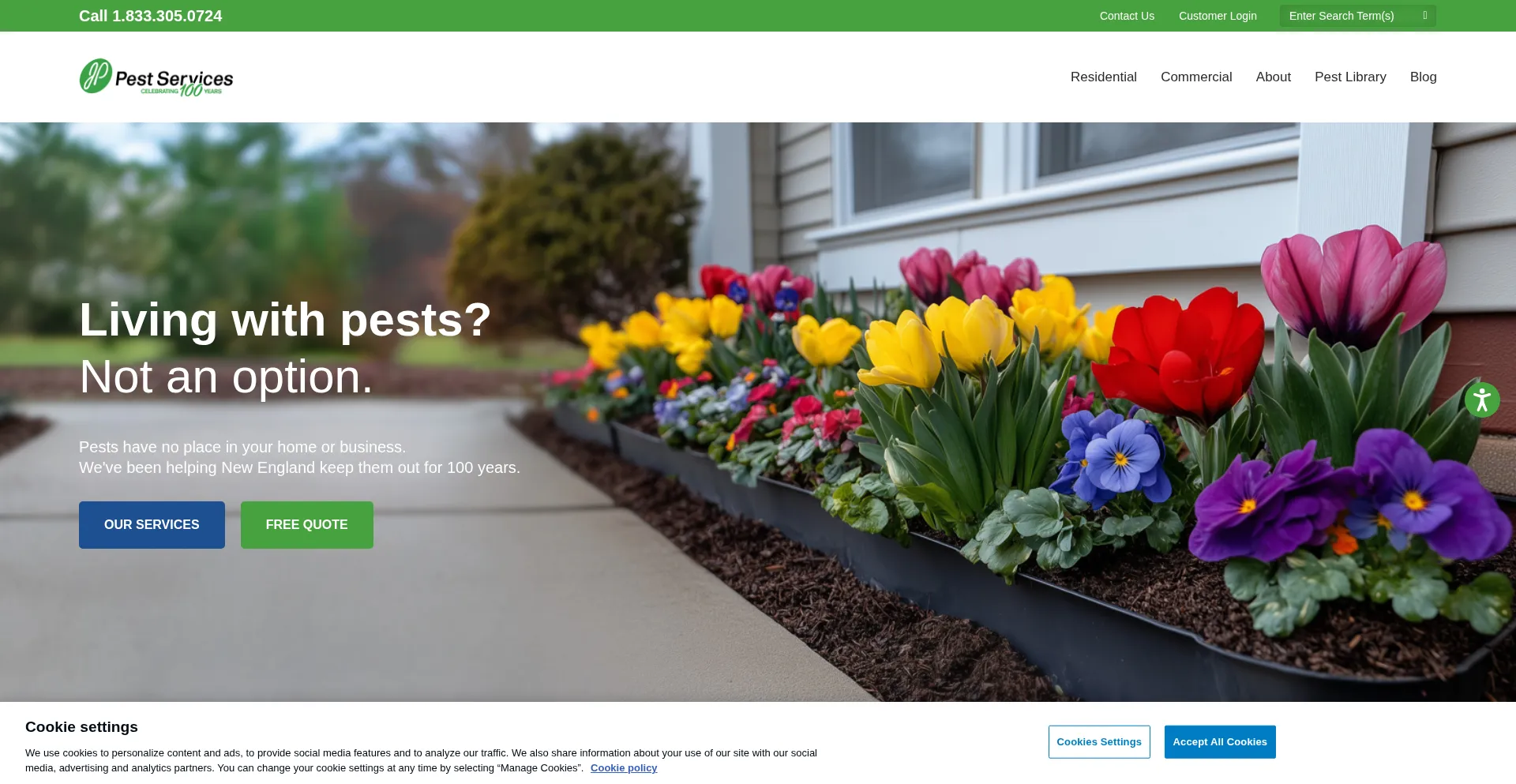 Website screenshot of Jppestservices.com