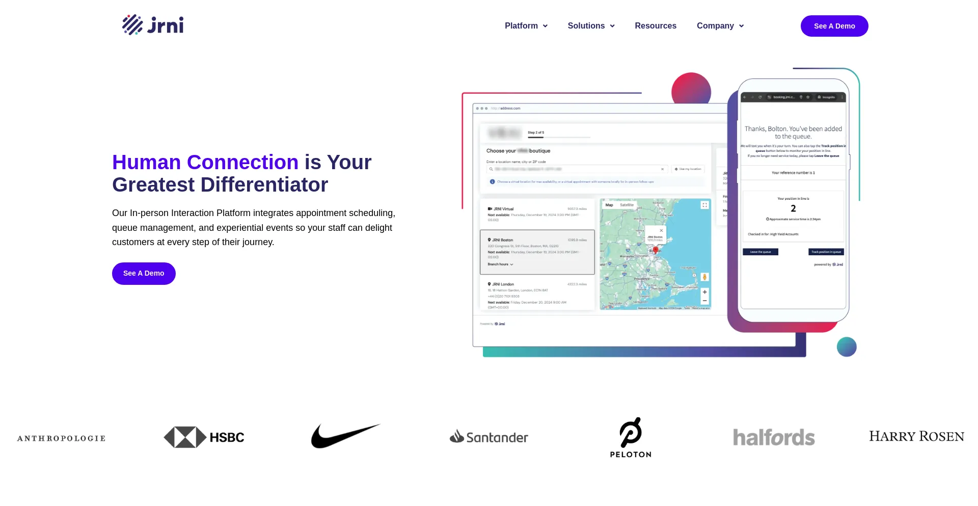 Website screenshot of Jrni.com