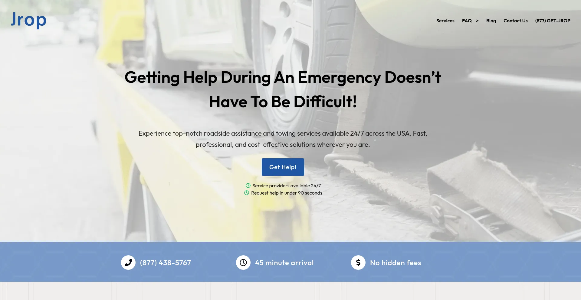 Website screenshot of Jrop.com