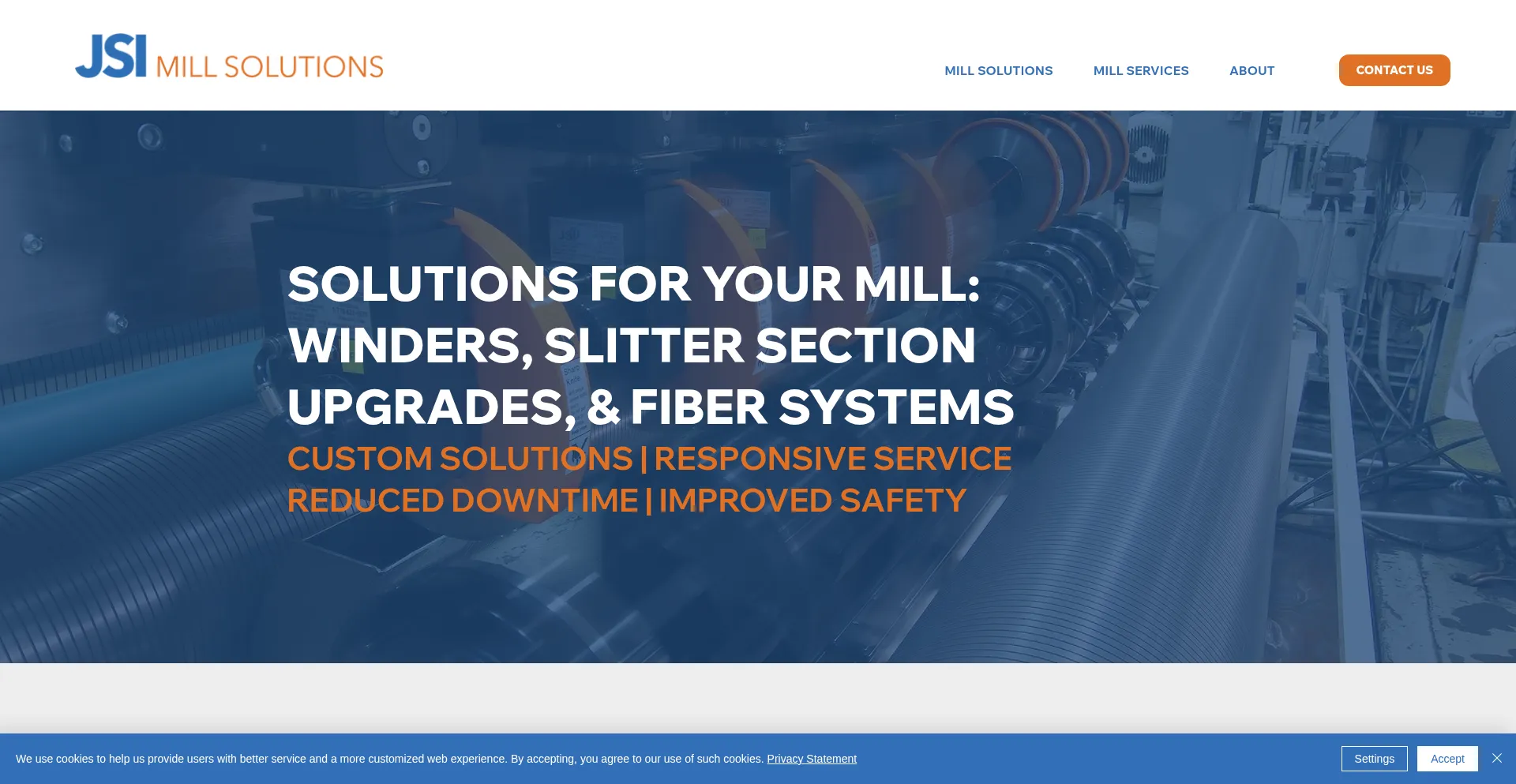 Website screenshot of Jsimillsolutions.com