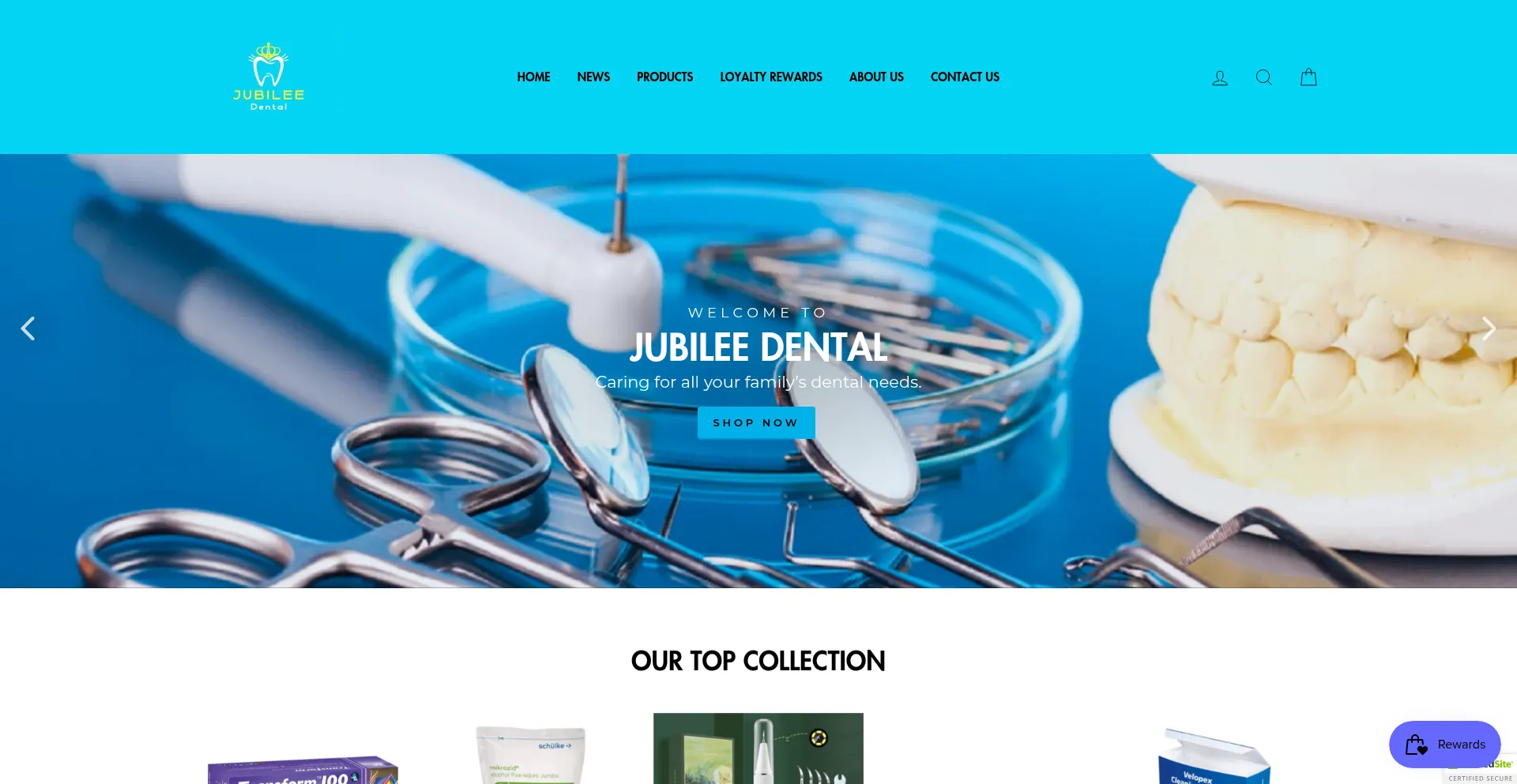 Website screenshot of Jubileedentals.com
