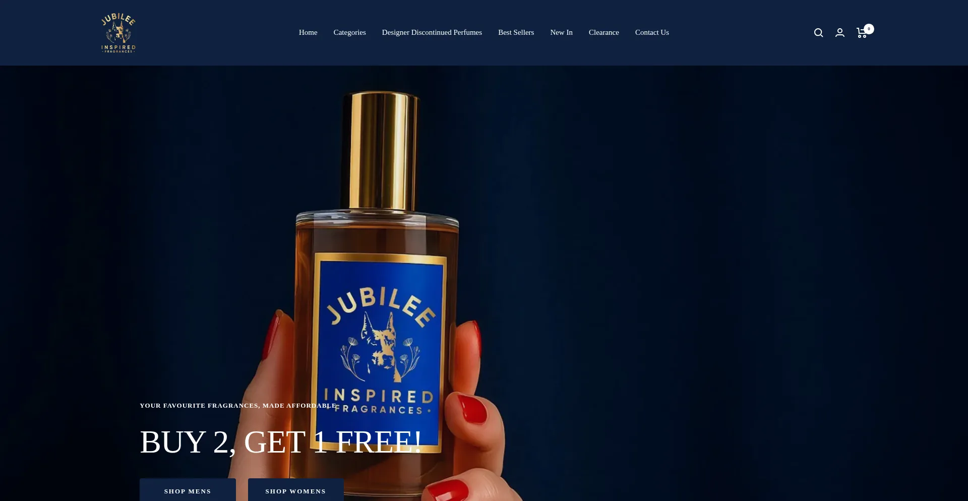 Website screenshot of Jubileescents.co.uk