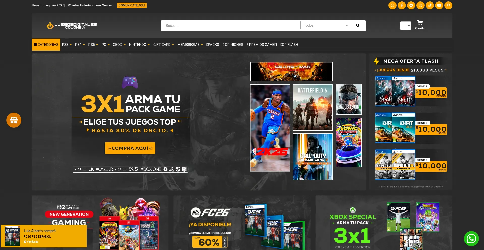 Juegosdigitalescolombia.com Screenshot