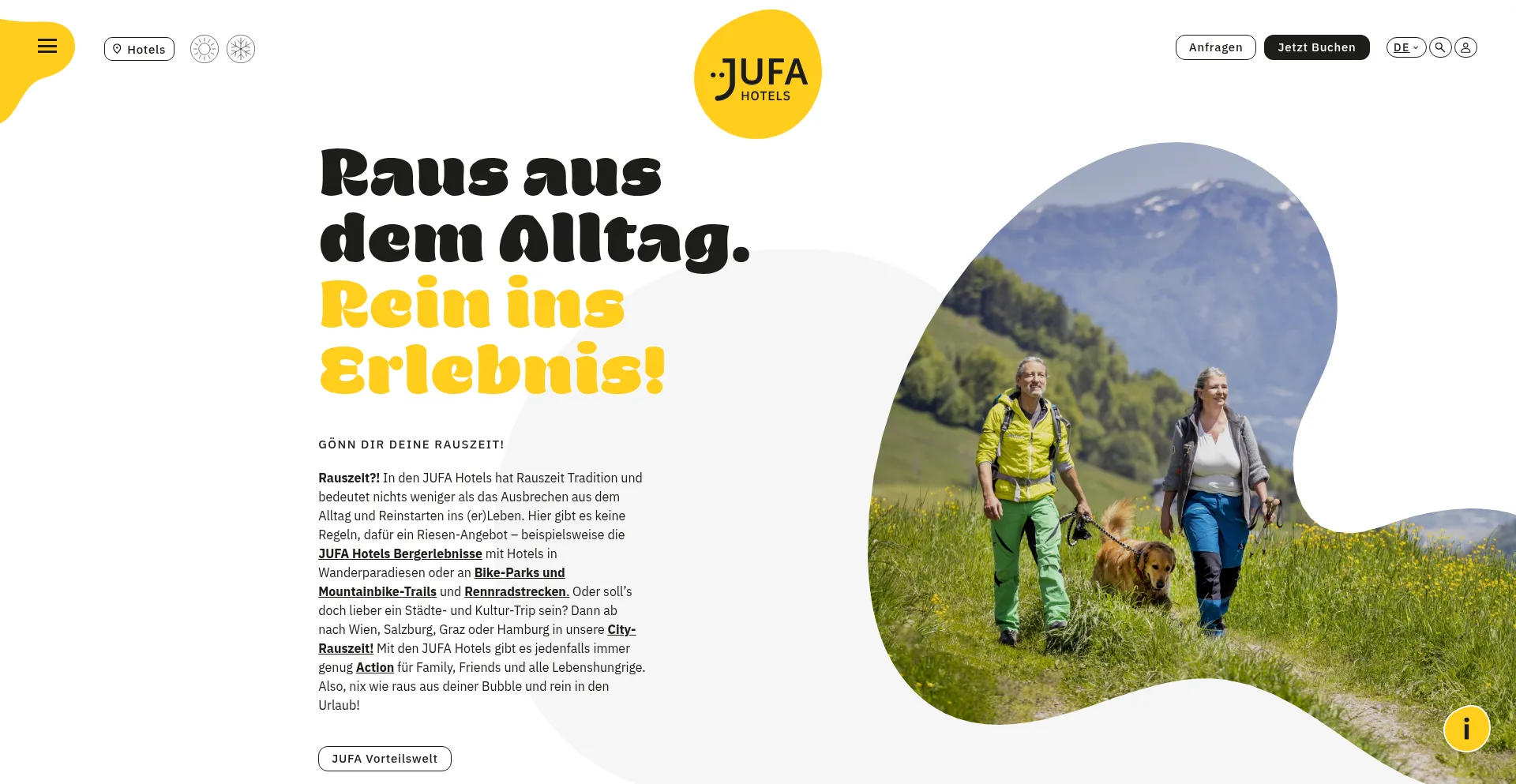 Website screenshot of Jufahotels.com