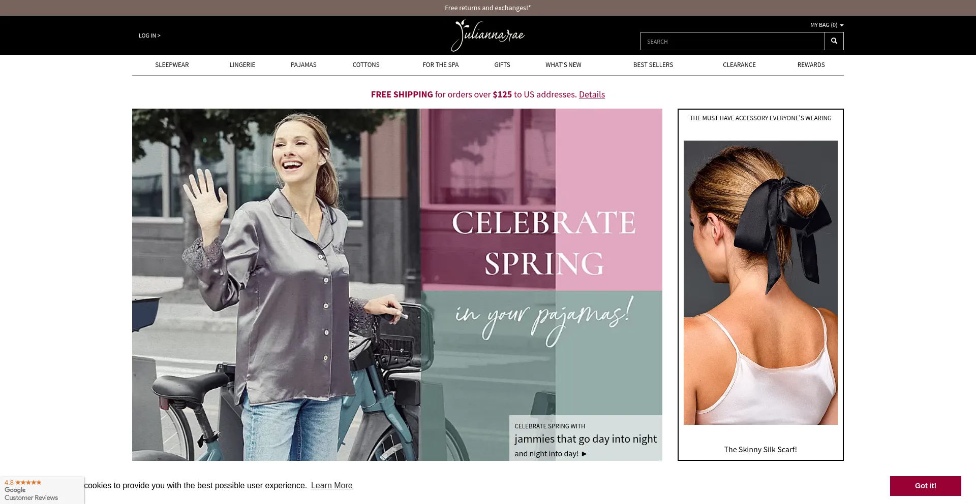 Website screenshot of Juliannarae.com
