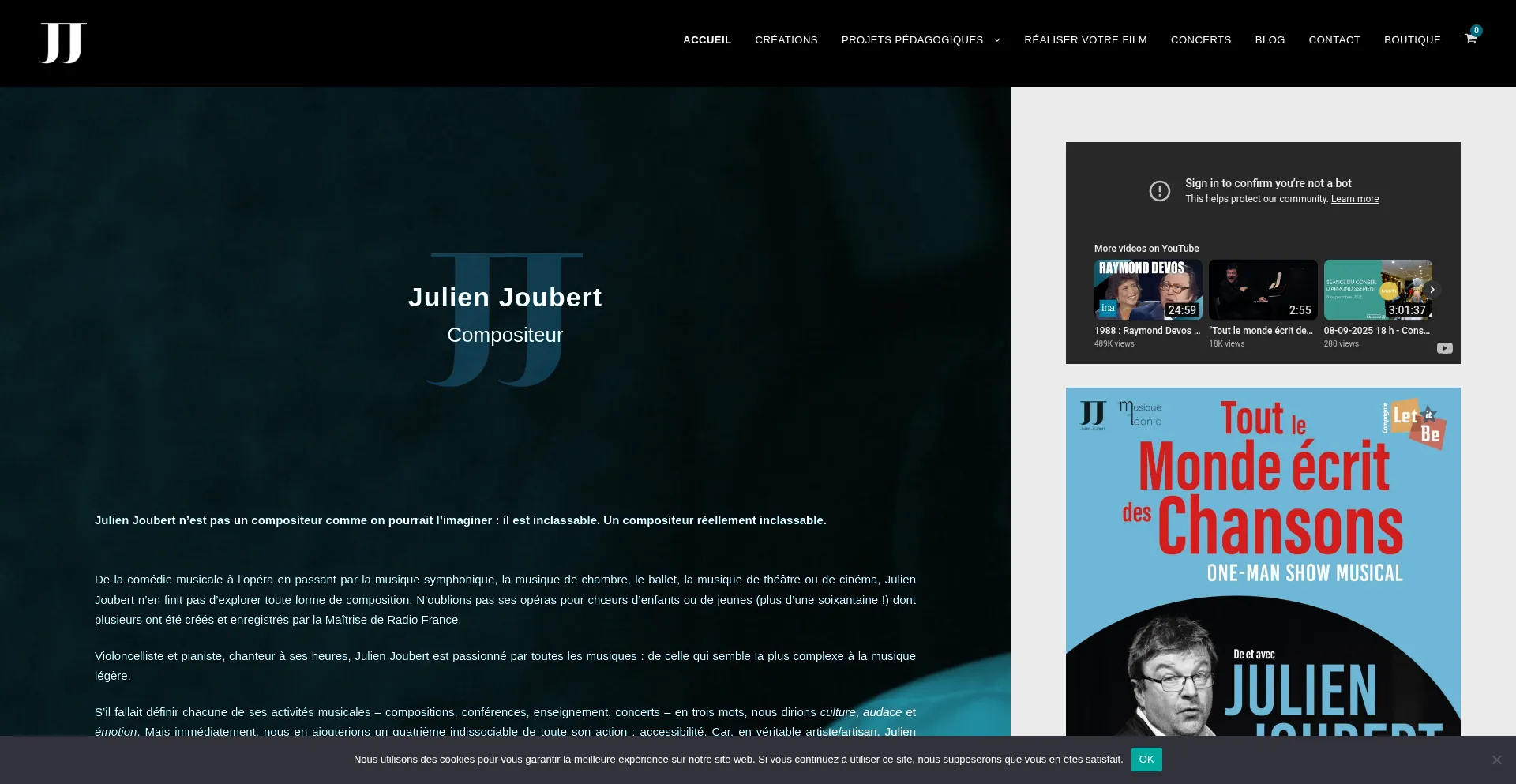 Website screenshot of Julien-joubert.net