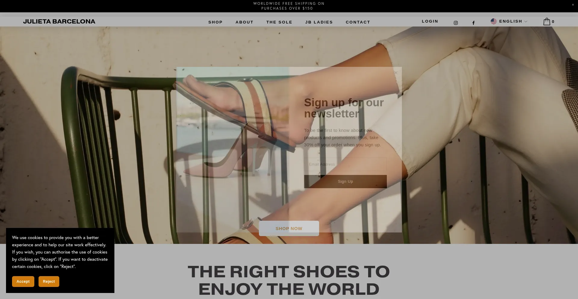 Website screenshot of Julietabarcelona.com