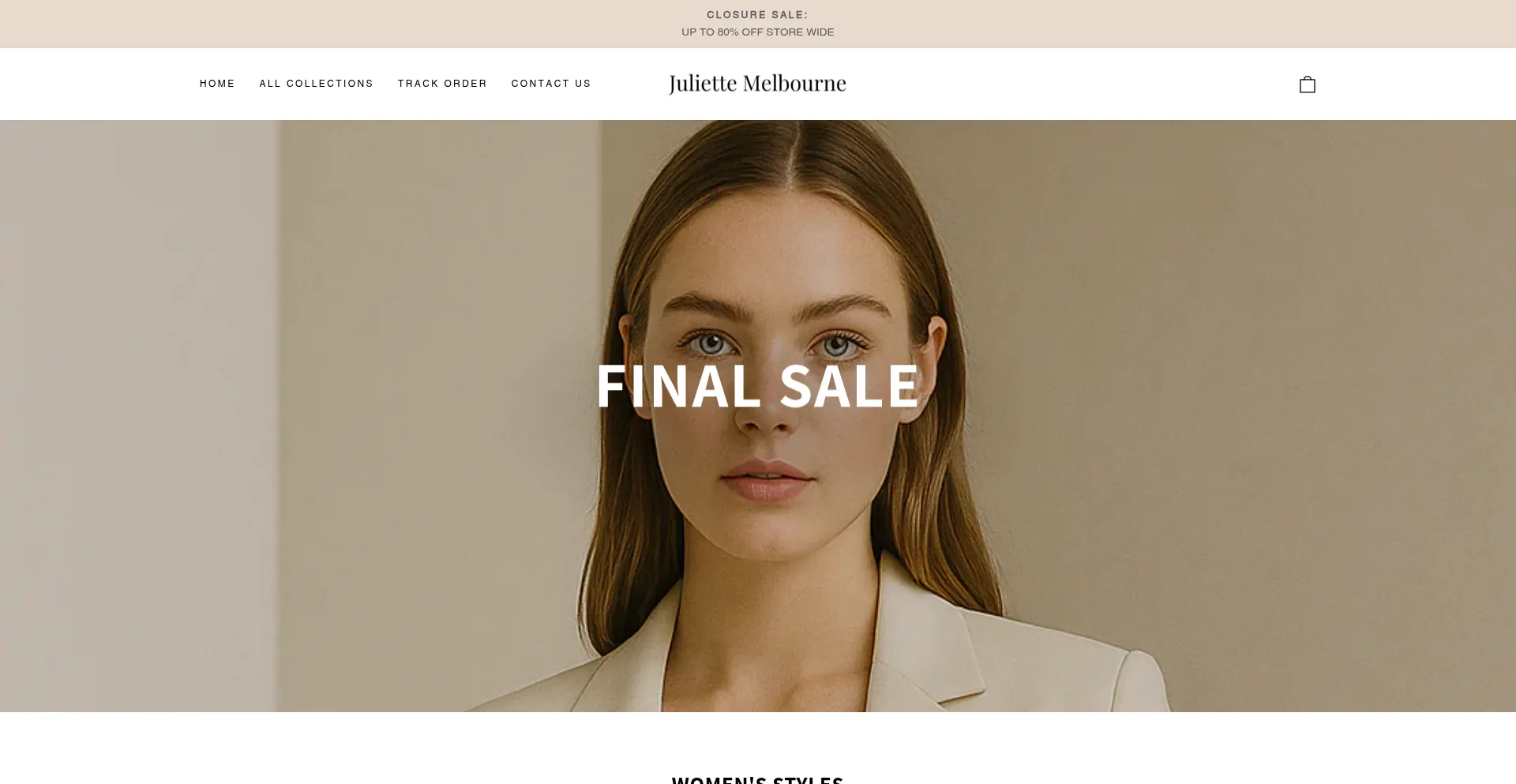 Website screenshot of Juliette-melbourne.com