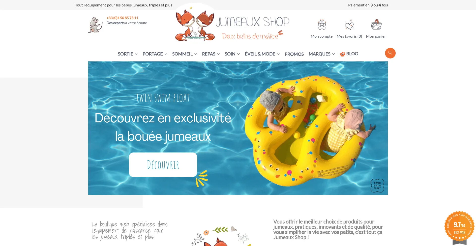 Website screenshot of Jumeaux-shop.com