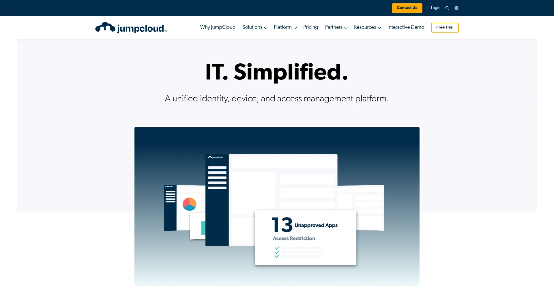 Website screenshot of Jumpcloud.com