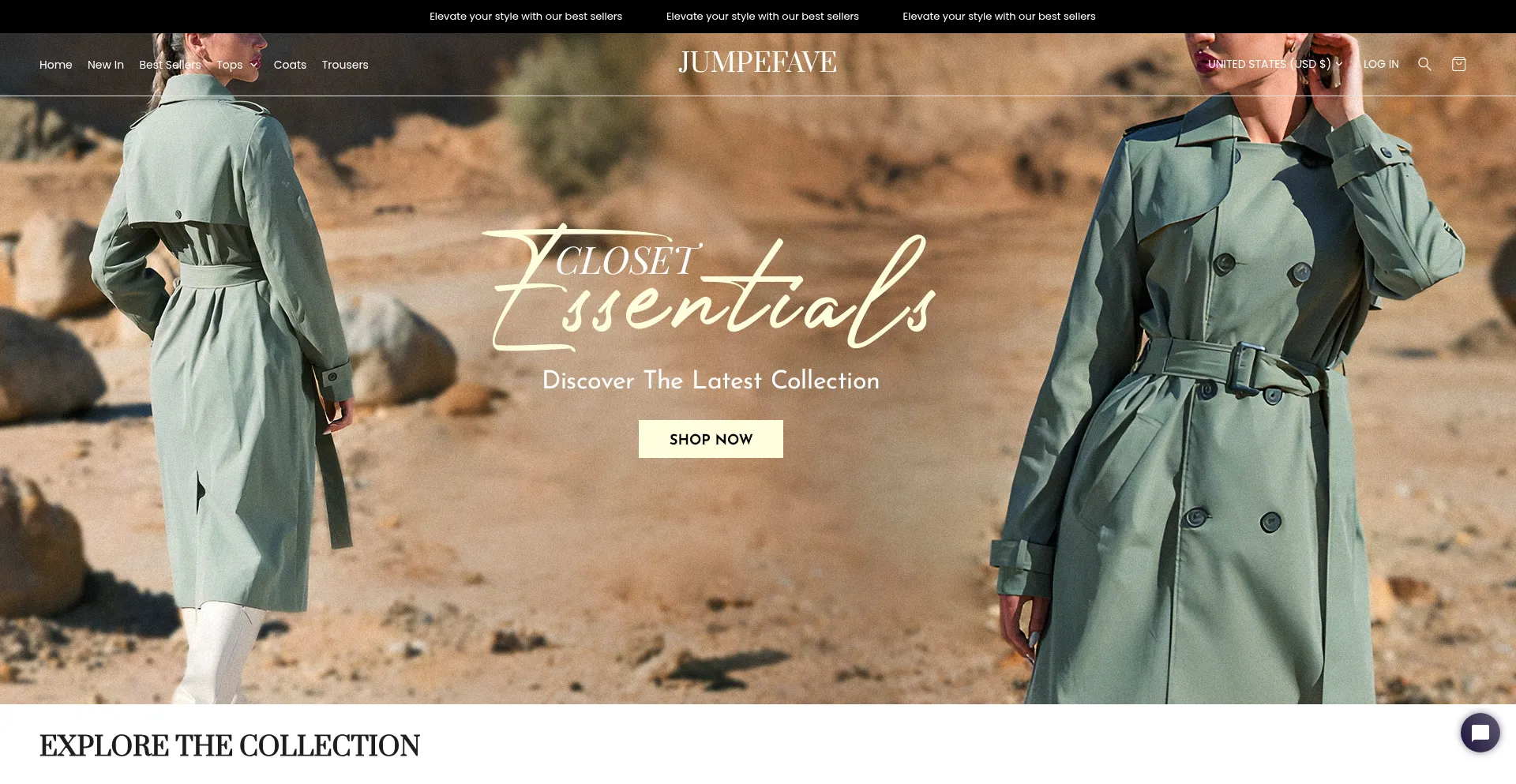 Website screenshot of Jumpefave.com