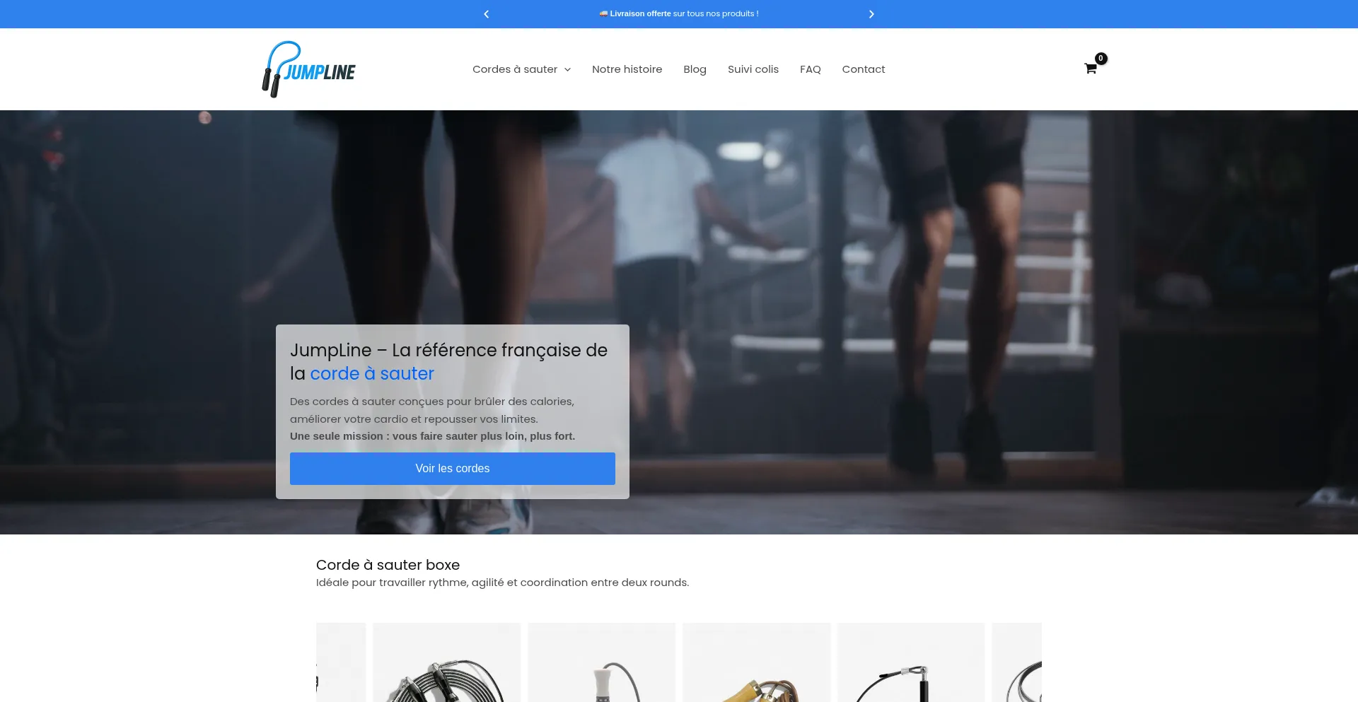 Website screenshot of Jumpline.fr
