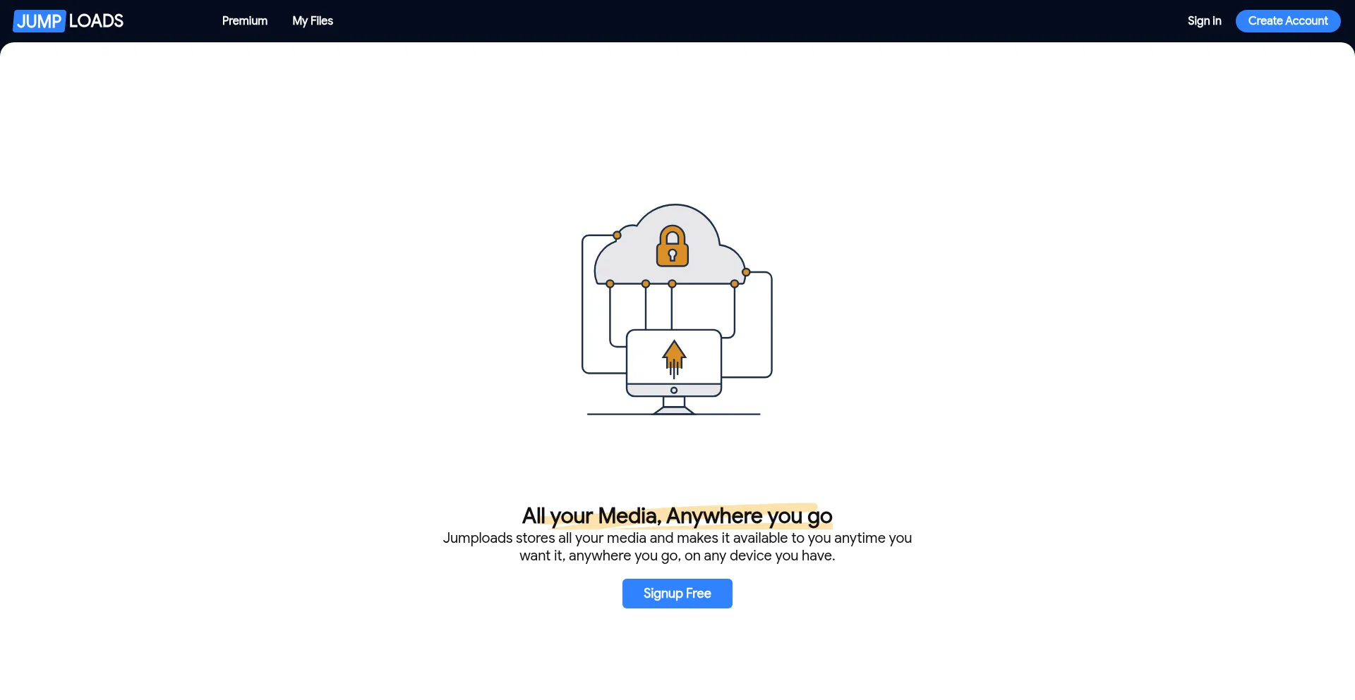 Website screenshot of Jumploads.com