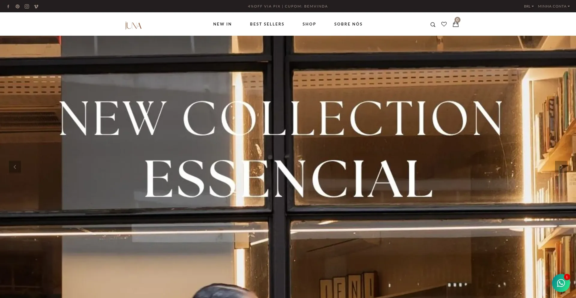 Website screenshot of Junaoficial.com.br