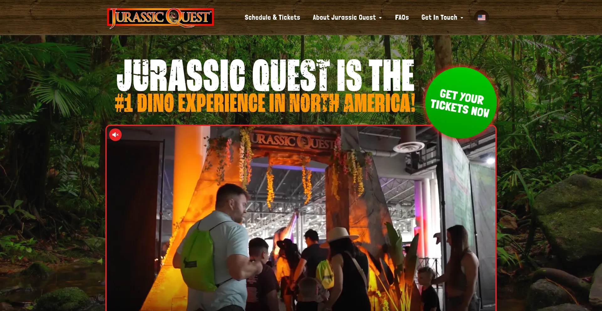Website screenshot of Jurassicquest.com
