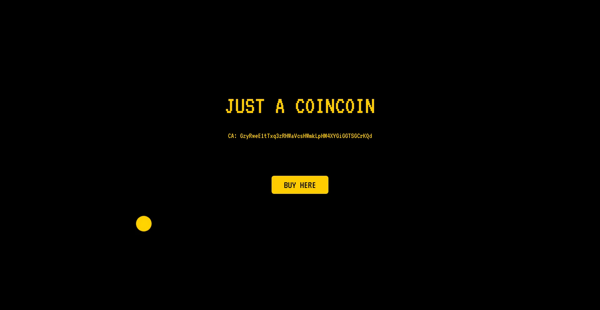 Website screenshot of Justacoincto.xyz