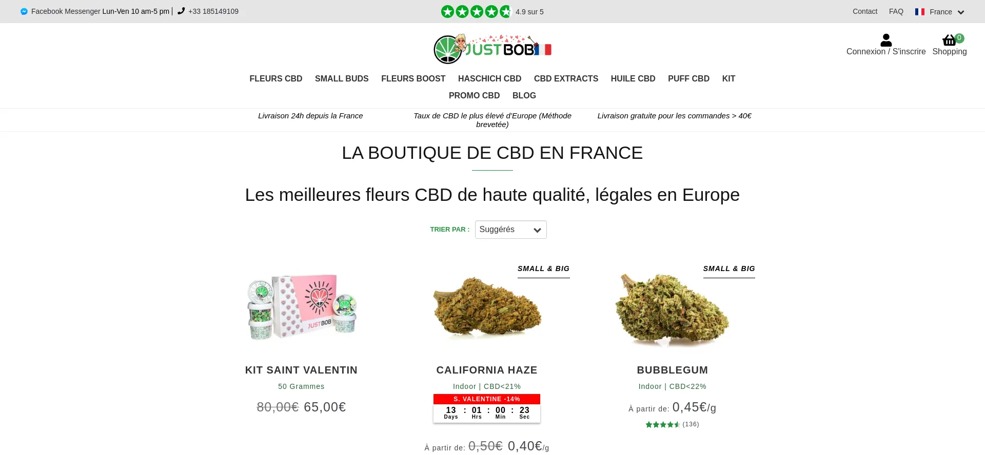 Website screenshot of Justbob.fr