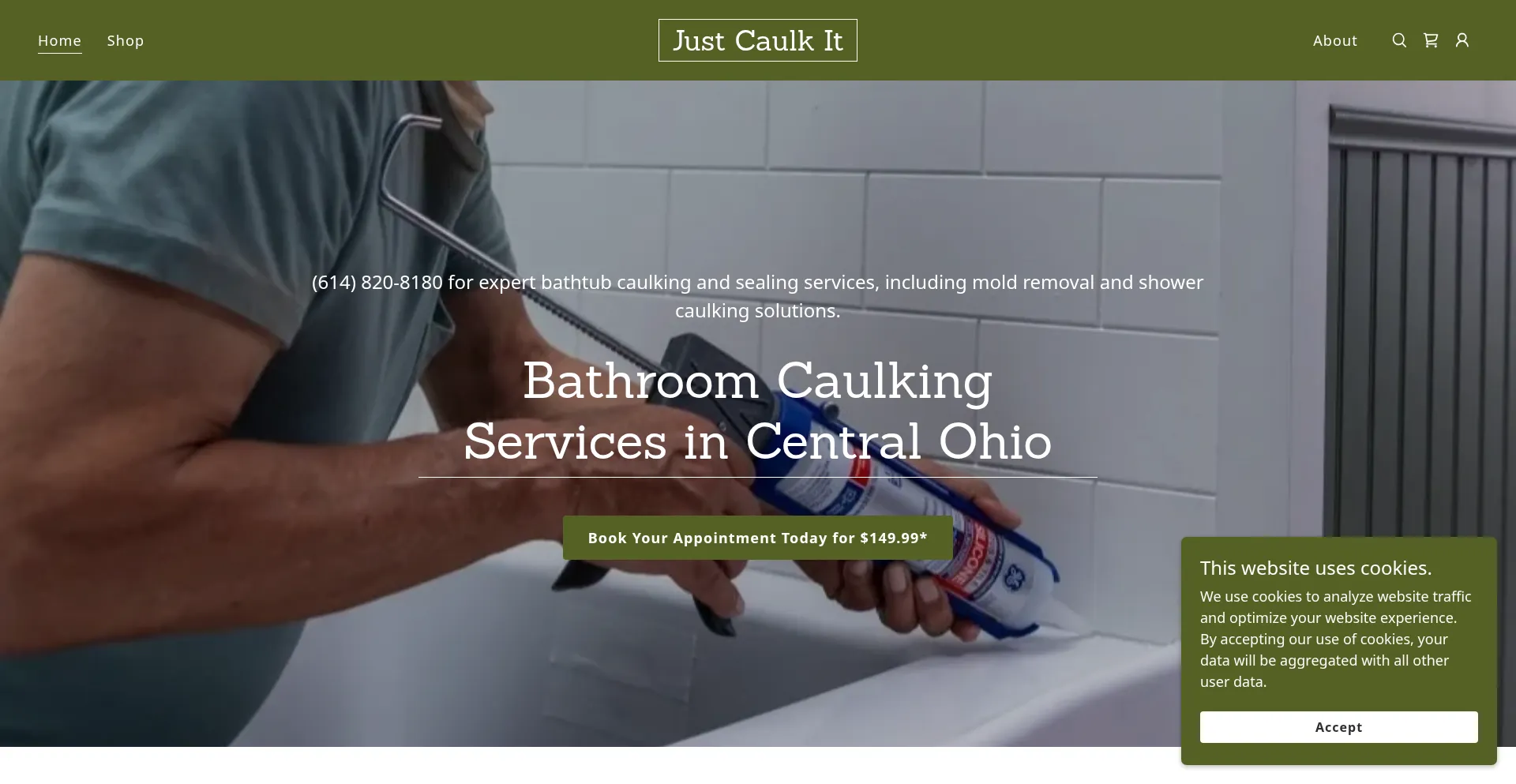 Website screenshot of Justcaulkit.com