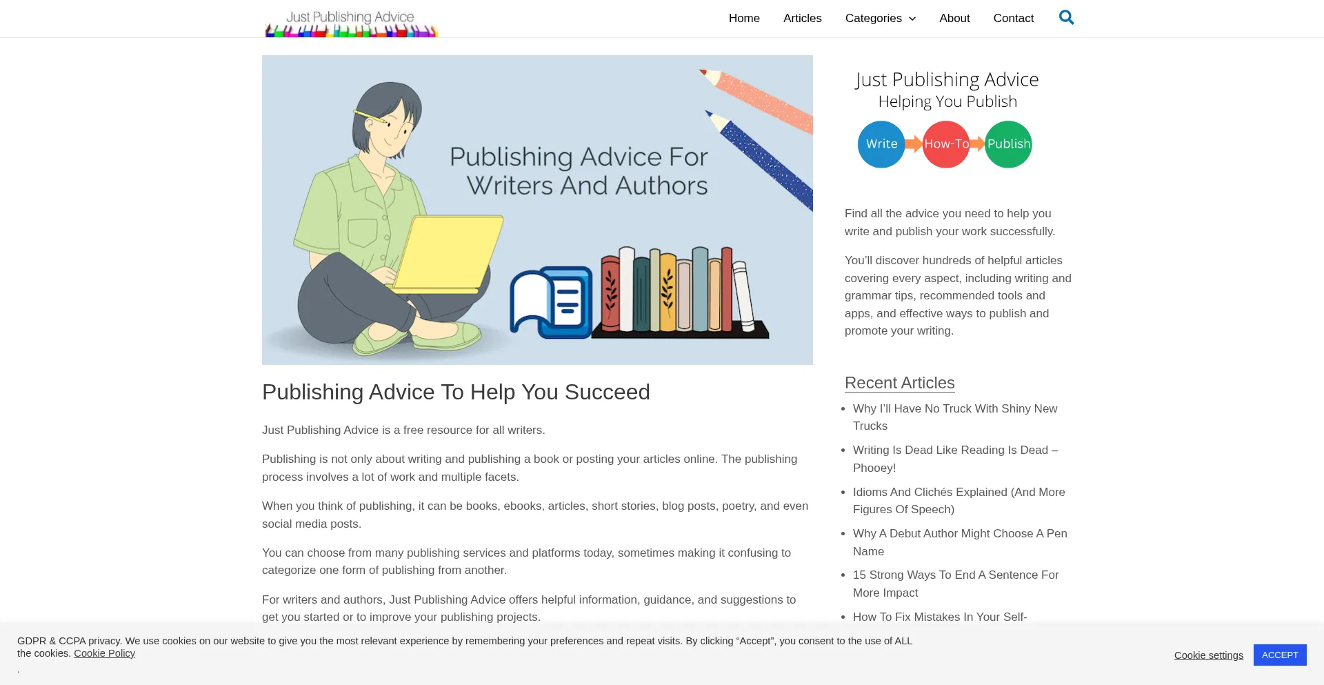Justpublishingadvice.com Screenshot