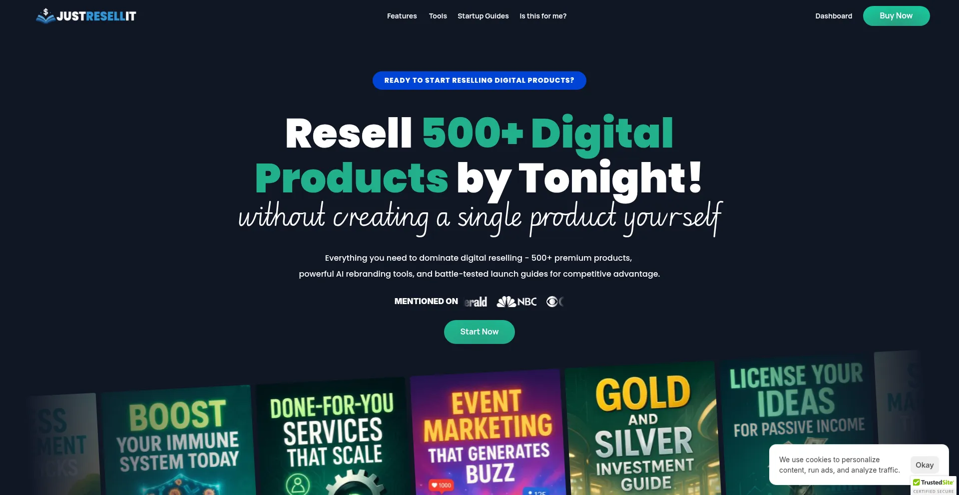 Website screenshot of Justresellit.com