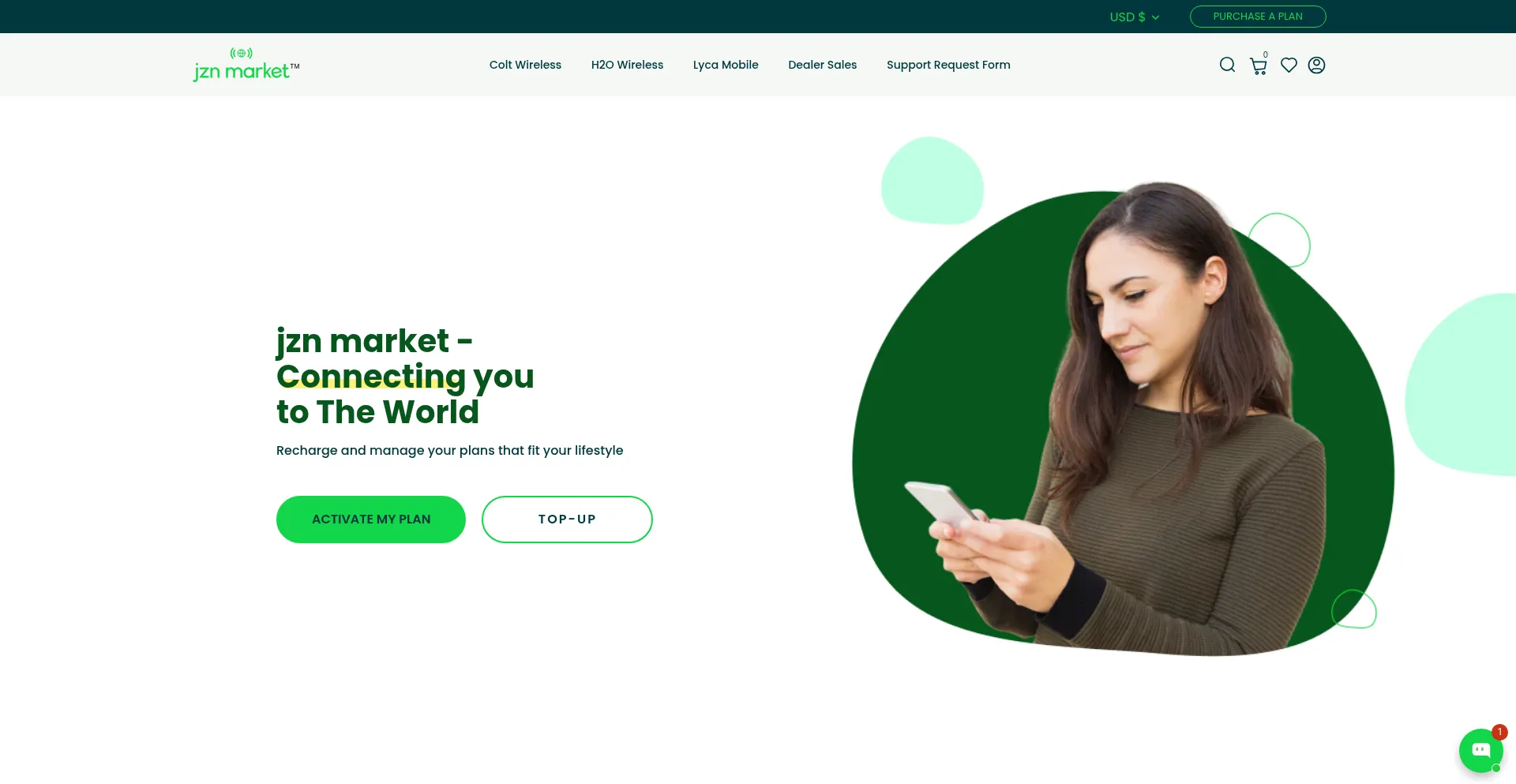 Website screenshot of Jznmarket.com