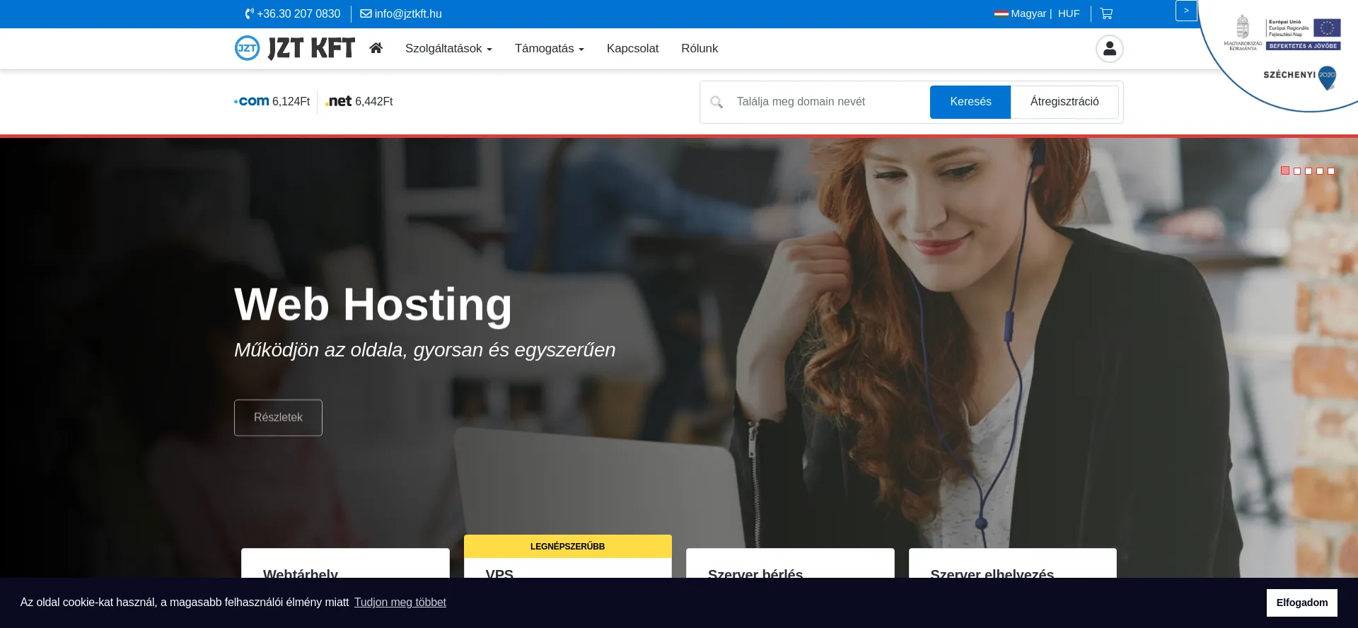 Website screenshot of Jztkft.hu