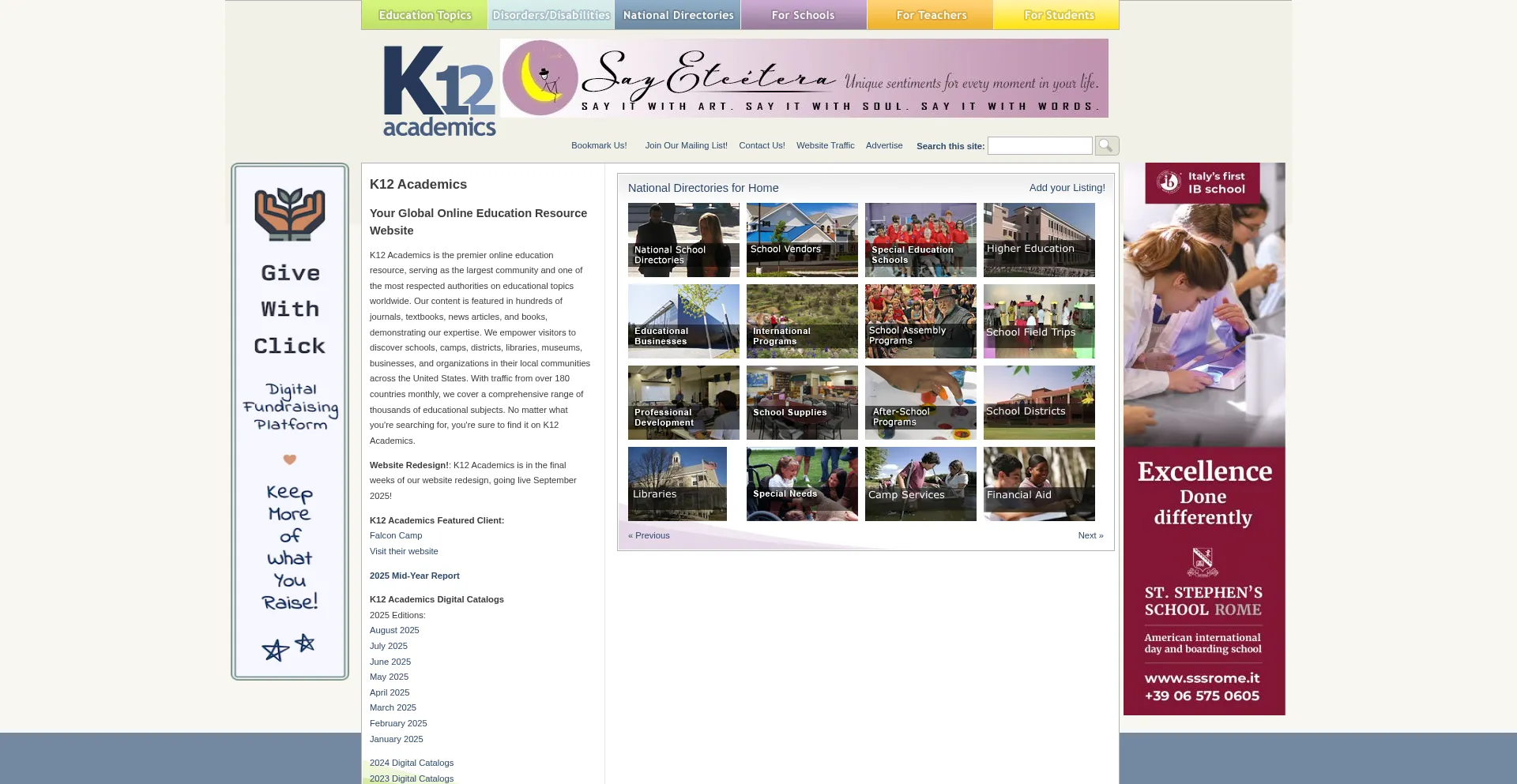 K12academics.com Screenshot