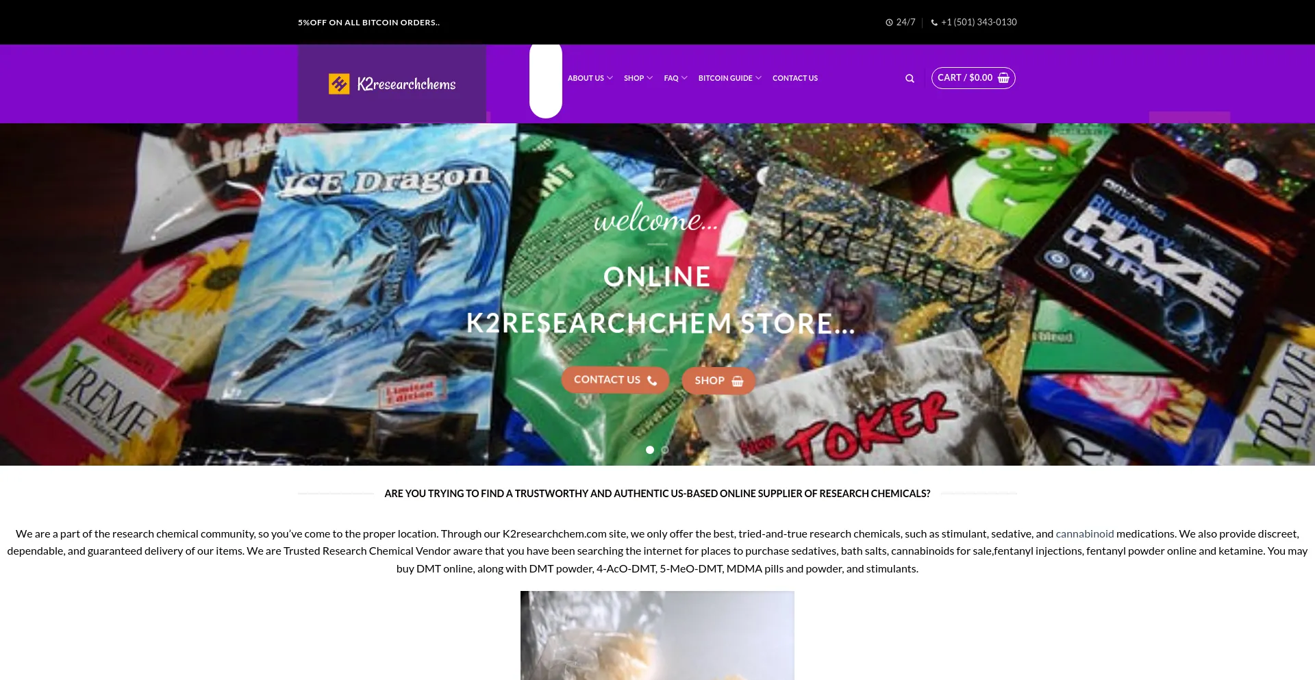 Website screenshot of K2researchchem.com
