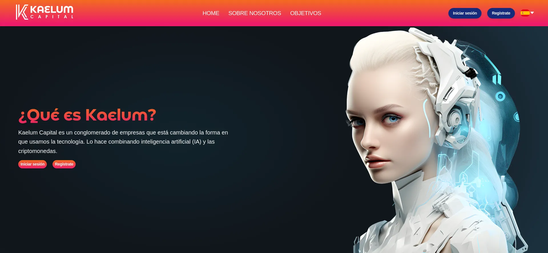 Website screenshot of Kaelumcapital.com