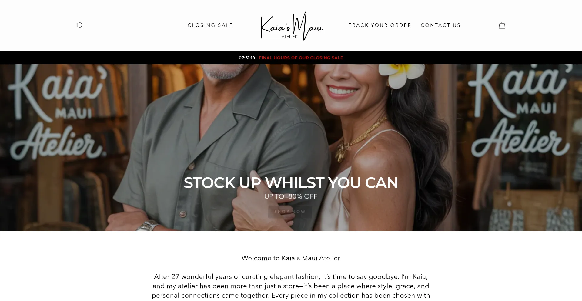 Website screenshot of Kaiasmauiatelier.com